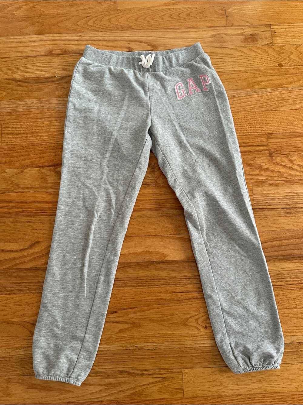 GAP Light Gray Sweat Joggers with Pink Logo